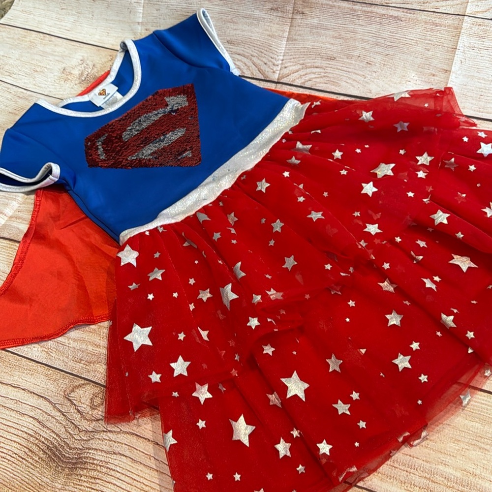 Supergirl Dress with Cape - 6/6X